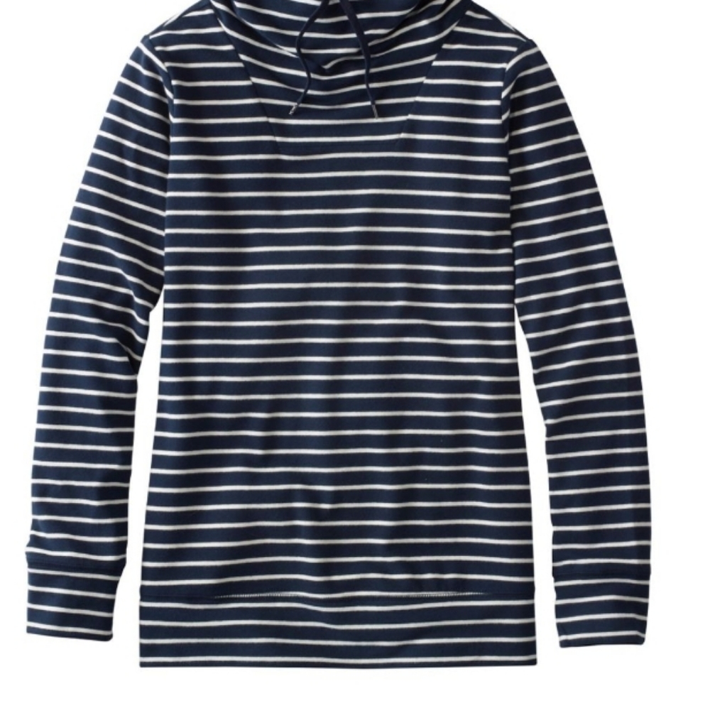 Stripped turtleneck hoodie